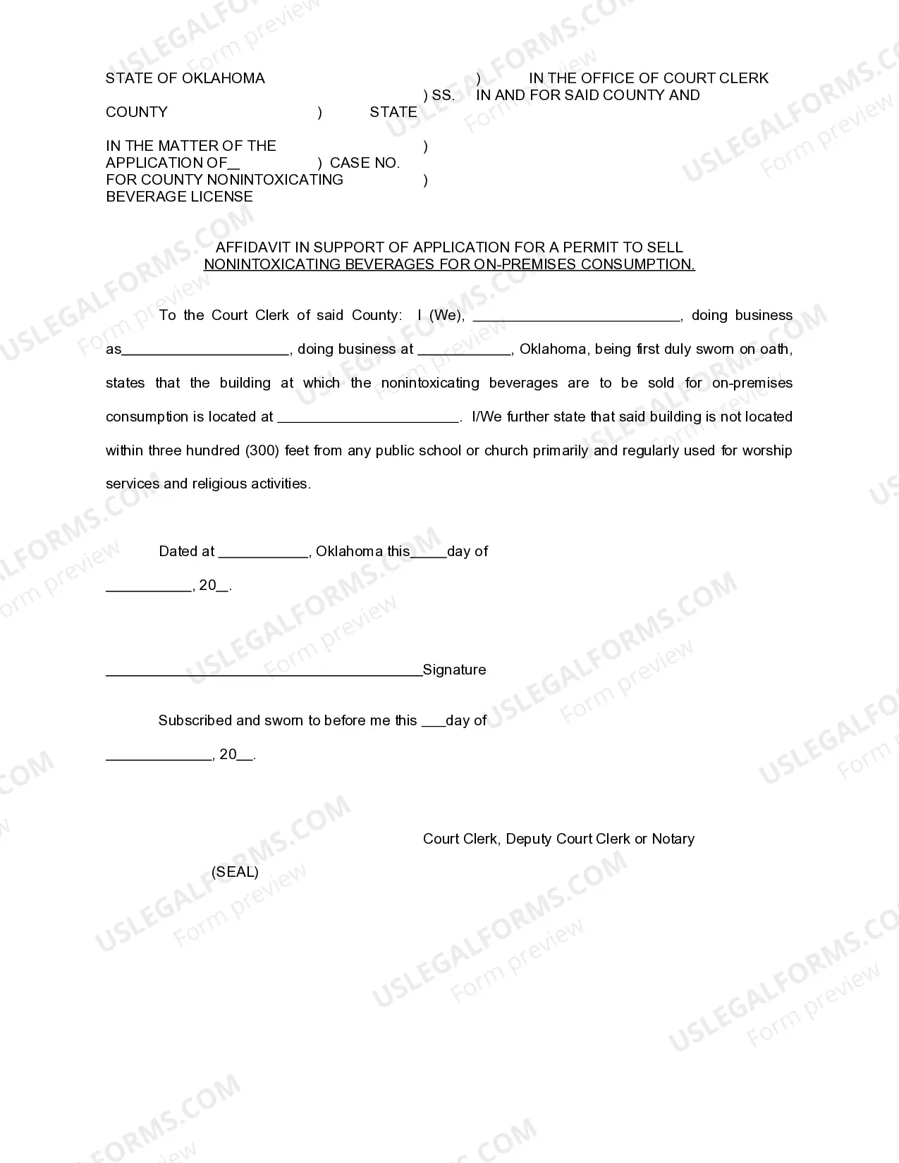 Preview Beverage License, Affidavits, Petition and Application, Public Notice - Proof of Posting, Orders