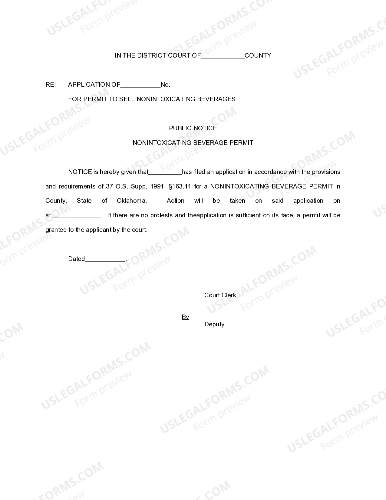 Preview Beverage License, Affidavits, Petition and Application, Public Notice - Proof of Posting, Orders