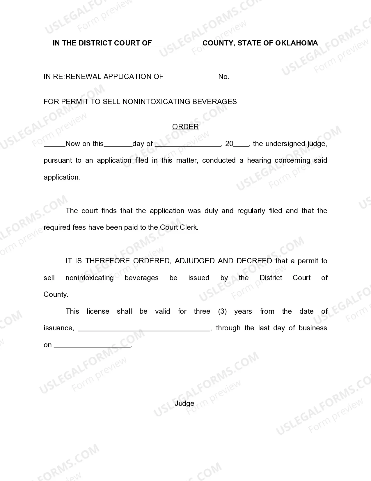 Preview Beverage License, Affidavits, Petition and Application, Public Notice - Proof of Posting, Orders
