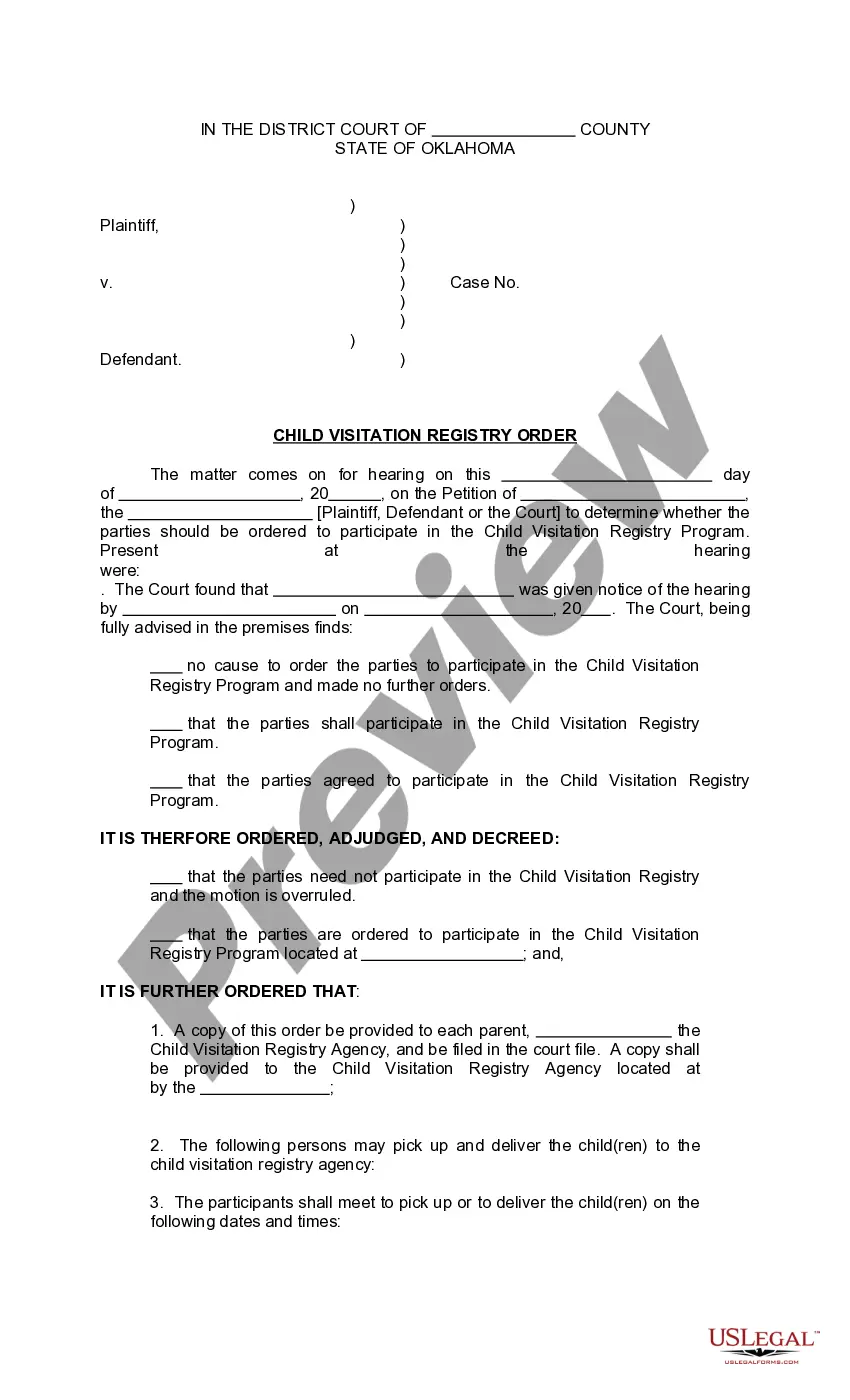 Preview Motion for Inclusion in Child Visitation Custody
