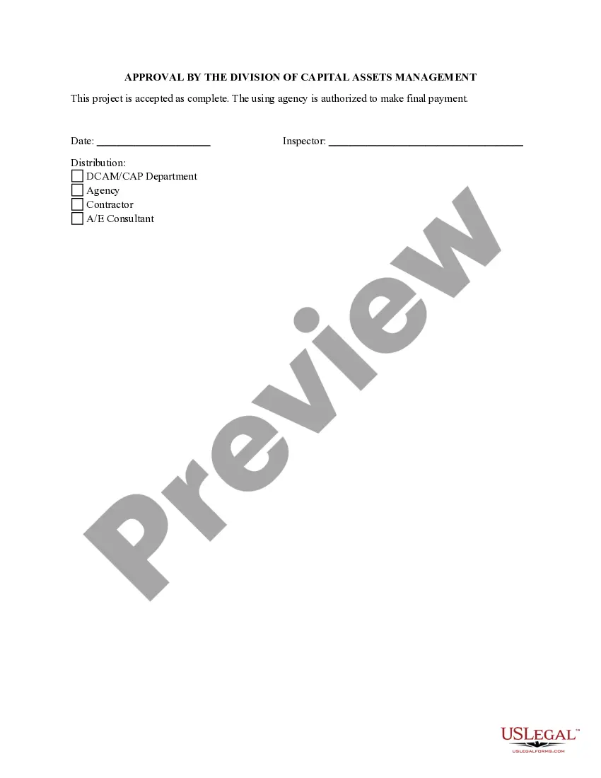 Preview Certificate of Contract Completion