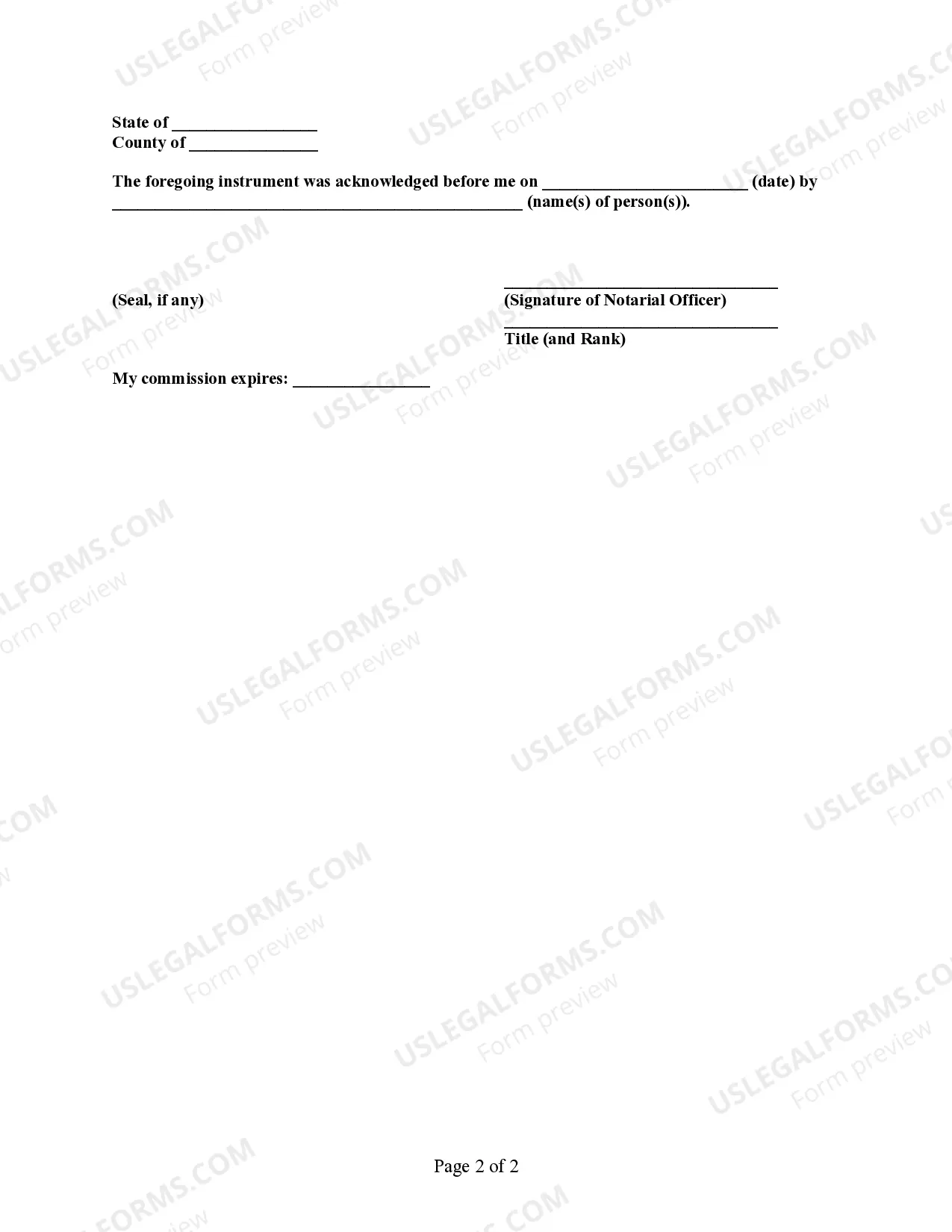 Preview Non-Military Affidavit