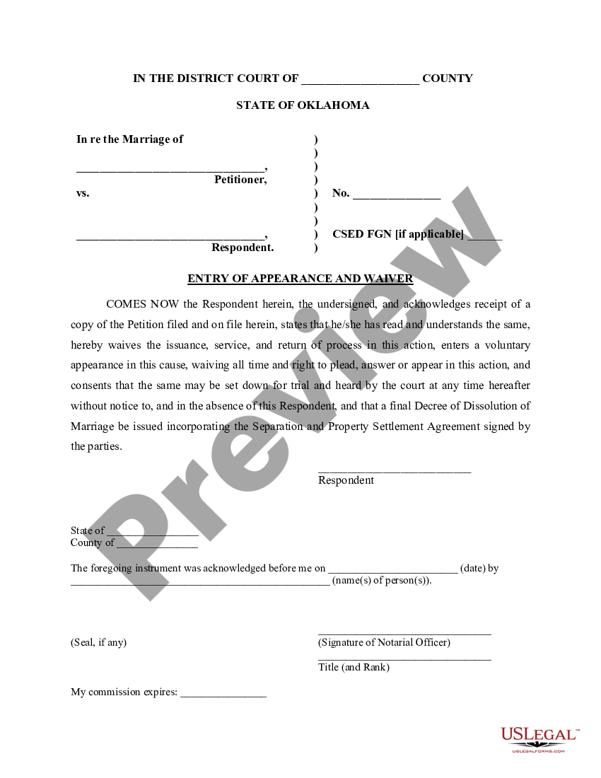 oklahoma-entry-of-appearance-and-waiver-waiver-of-appearance-divorce