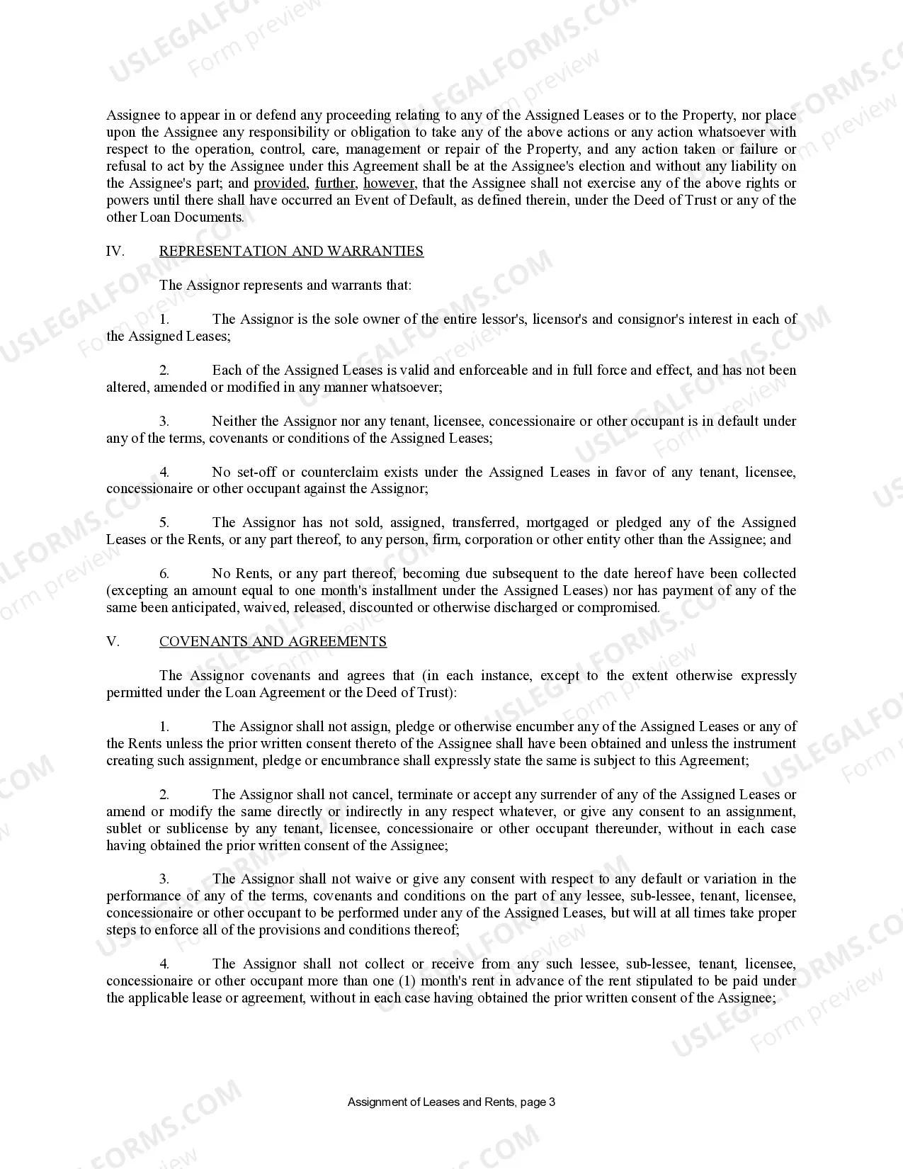 Preview Assignment of Lease and Rent from Borrower to Lender