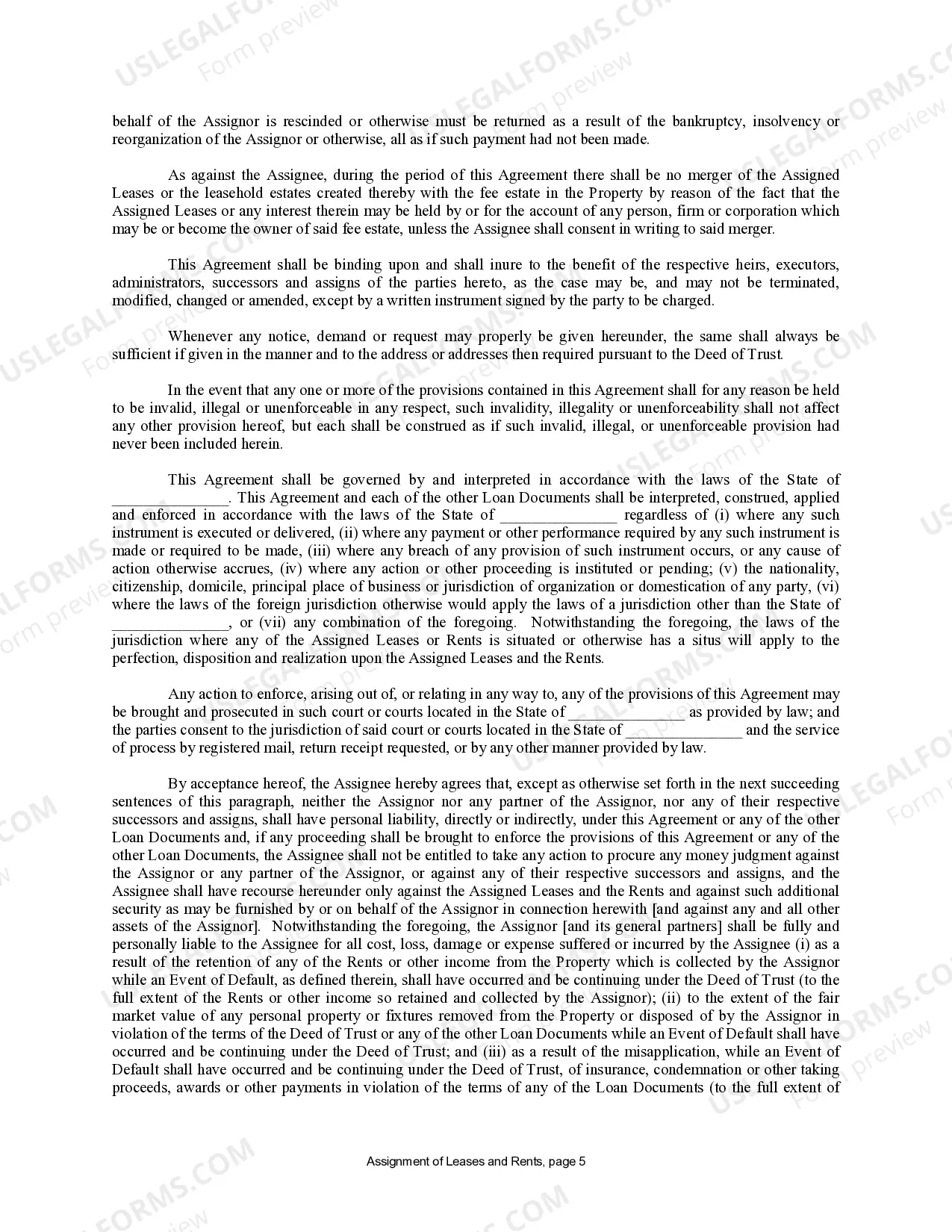 Preview Assignment of Lease and Rent from Borrower to Lender