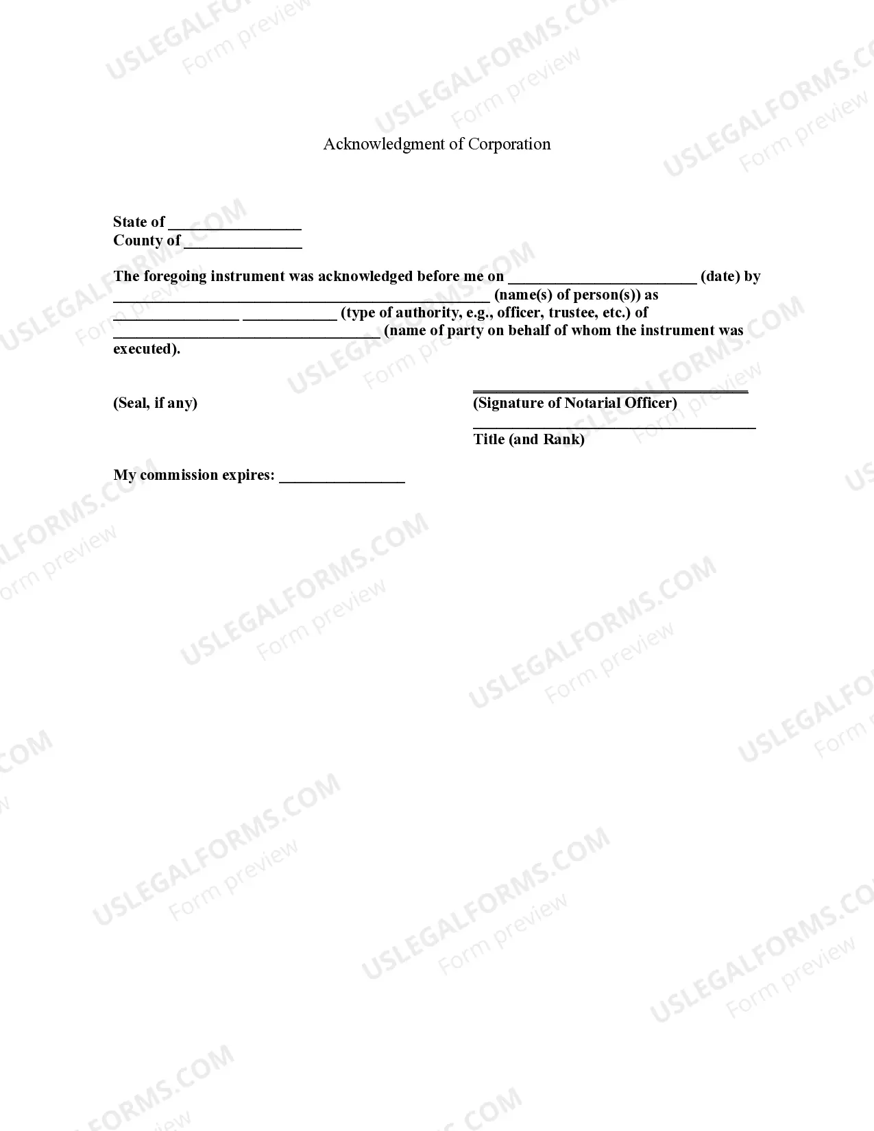 Preview Bill of Sale without Warranty by Corporate Seller