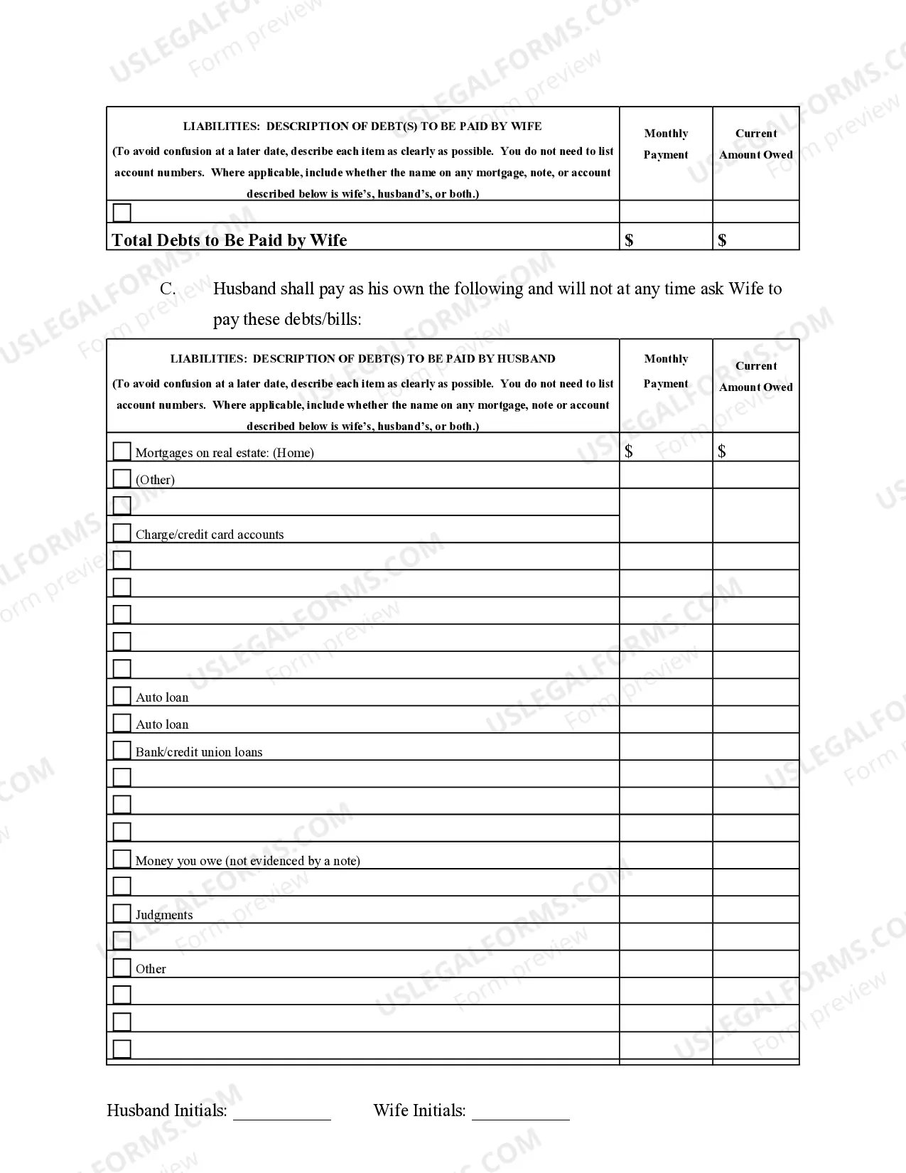 Preview Marital Domestic Separation and Property Settlement Agreement Minor Children Parties May have Joint Property or Debts effective Immediately