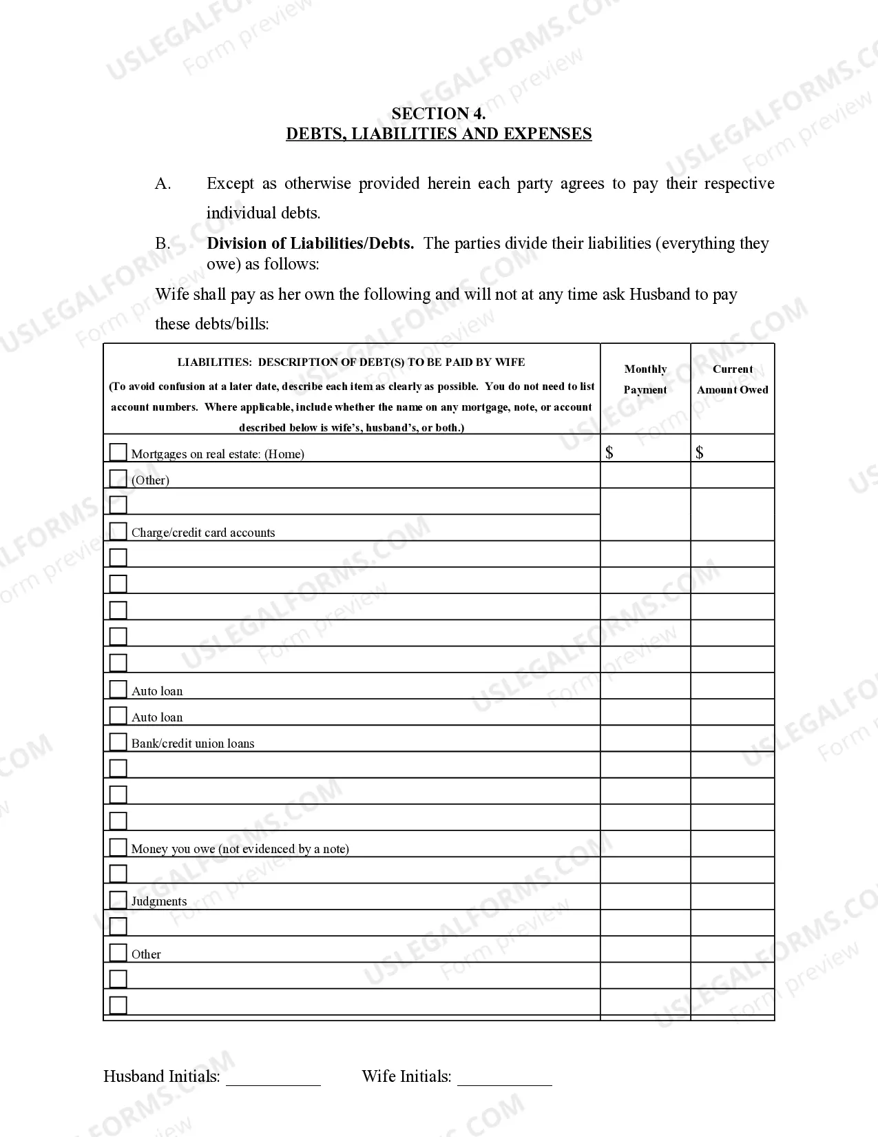 Preview Marital Domestic Separation and Property Settlement Agreement Minor Children Parties May have Joint Property or Debts effective Immediately