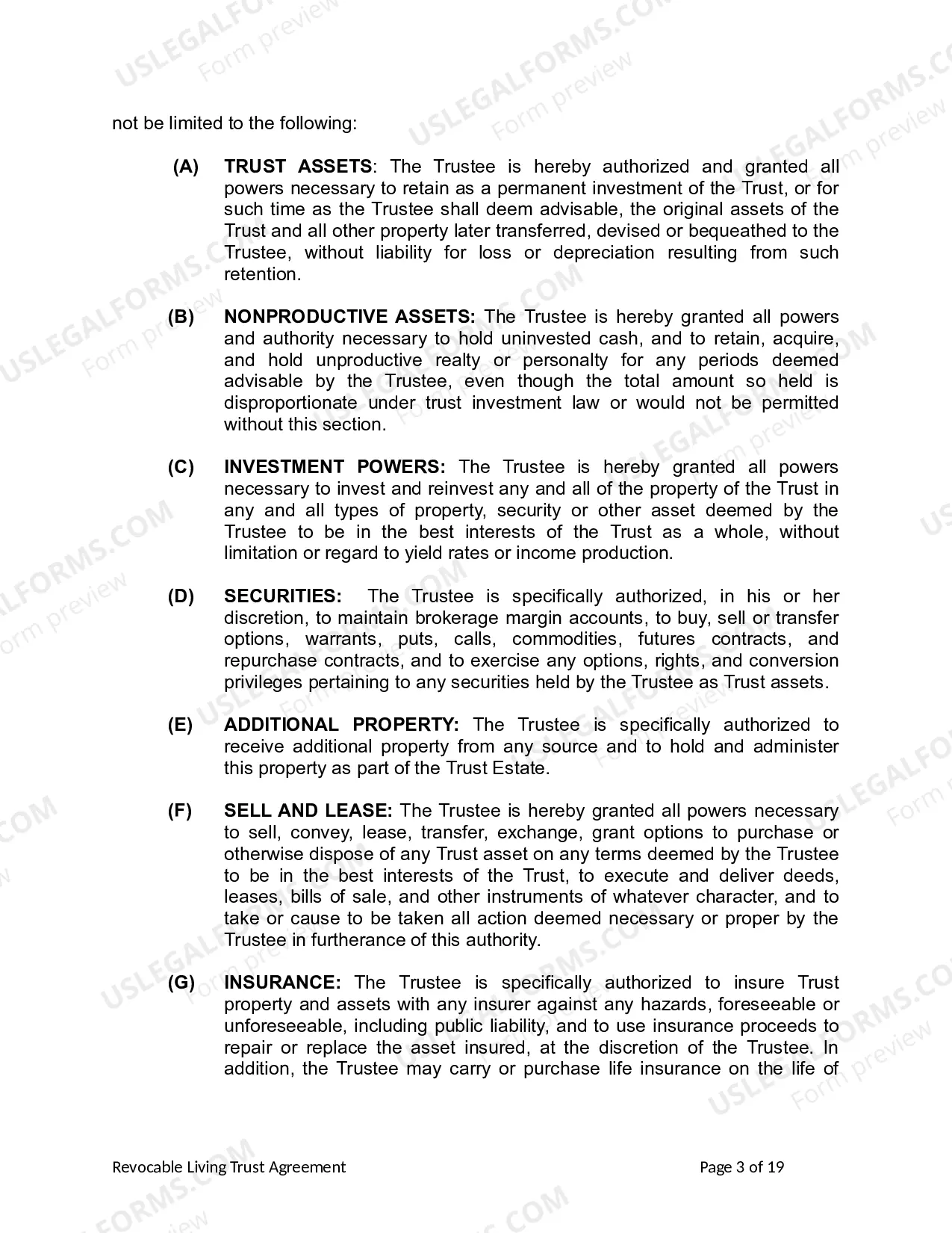 Preview Revocable Living Trust for Husband and Wife with No Children