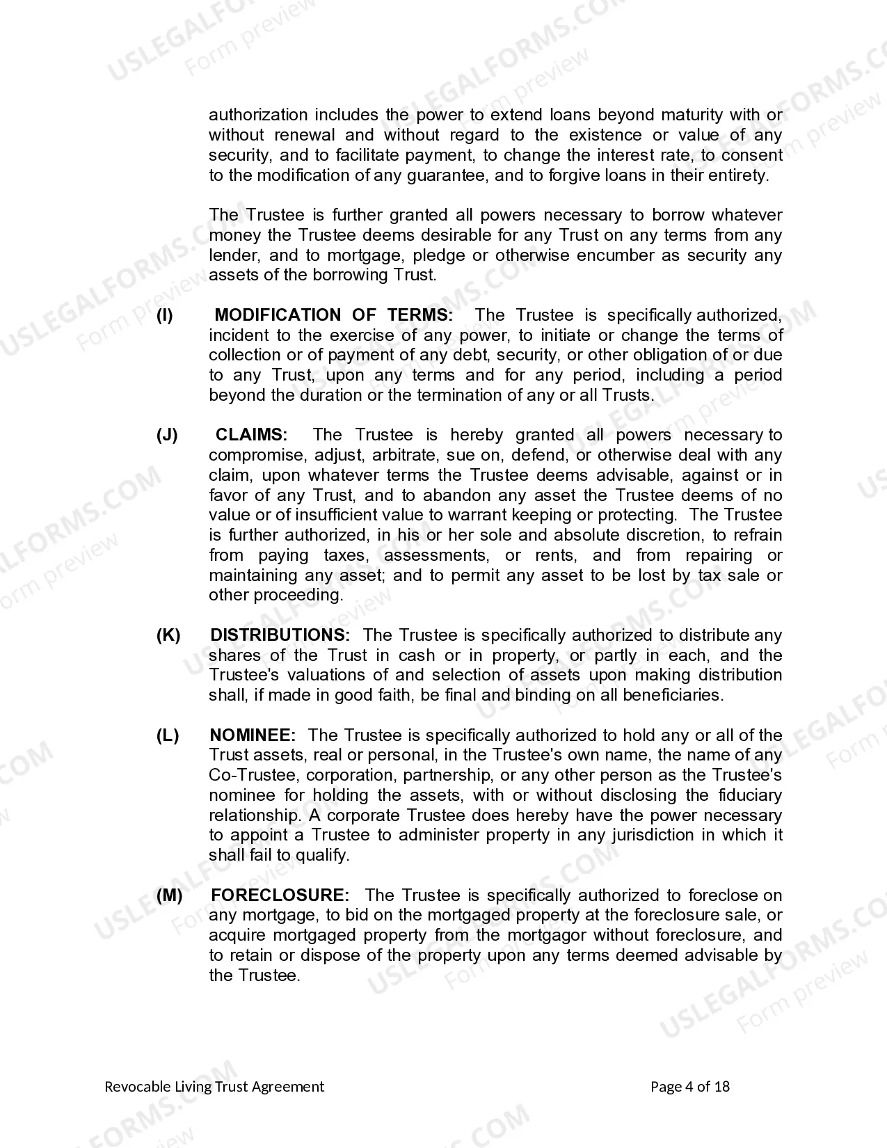 Preview Living Trust for Individual as Single, Divorced or Widow (or Widower) with No Children