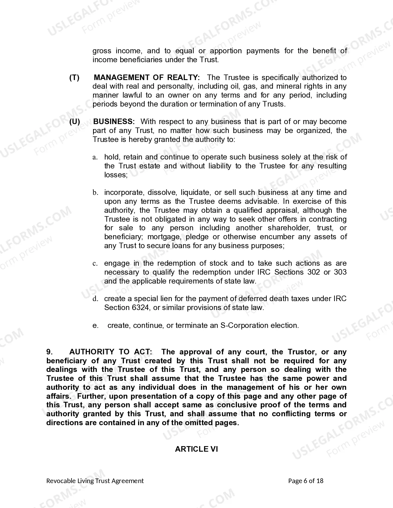 Preview Living Trust for Individual as Single, Divorced or Widow (or Widower) with No Children