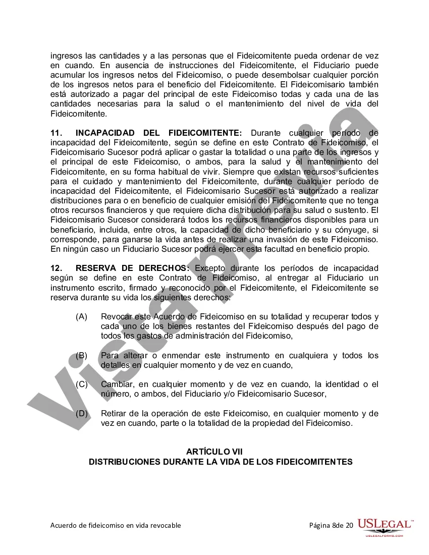 Preview Fideicomiso en Vida para Individuo Soltero, Divorciado o Viudo (o Viudo) con Hijos