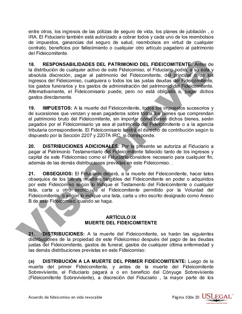 Preview Fideicomiso en vida para esposo y esposa con un hijo