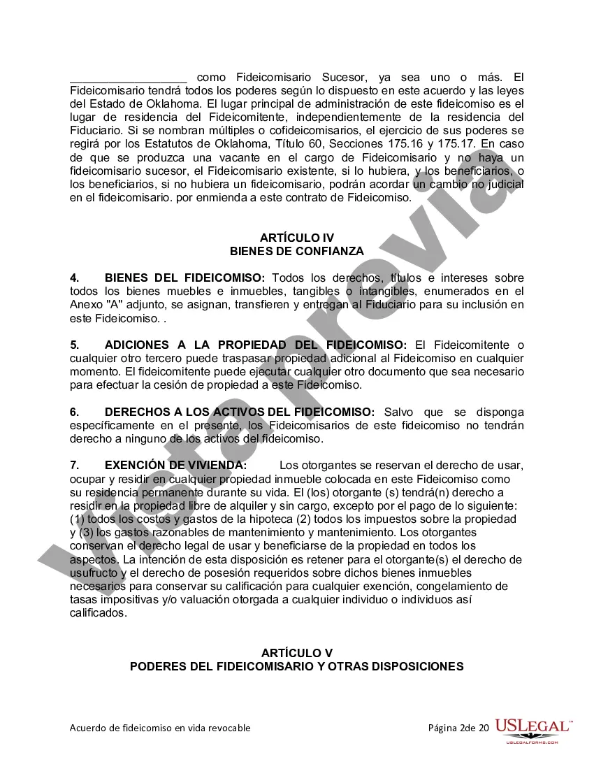 Preview Fideicomiso en vida para esposo y esposa con un hijo