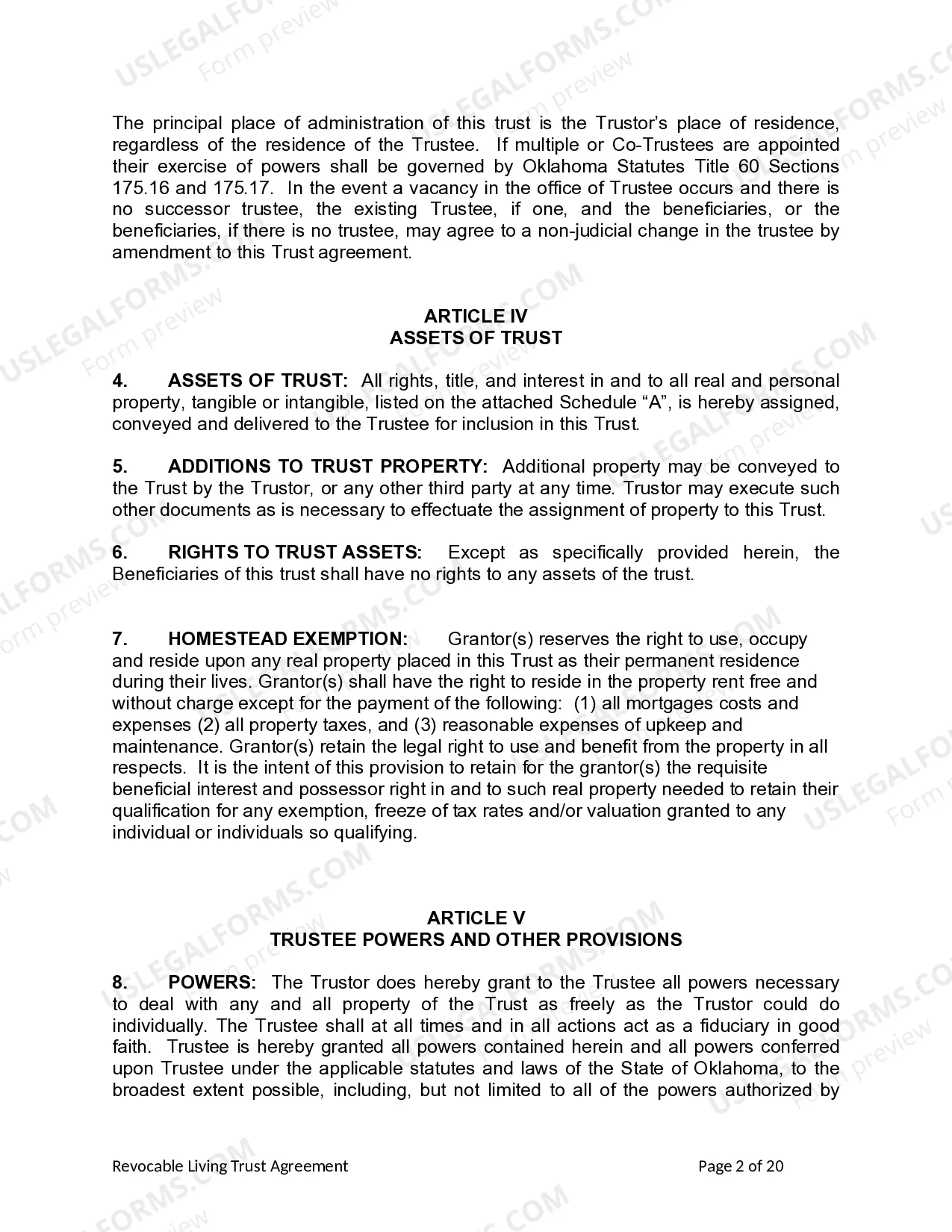 Preview Living Trust for Husband and Wife with One Child
