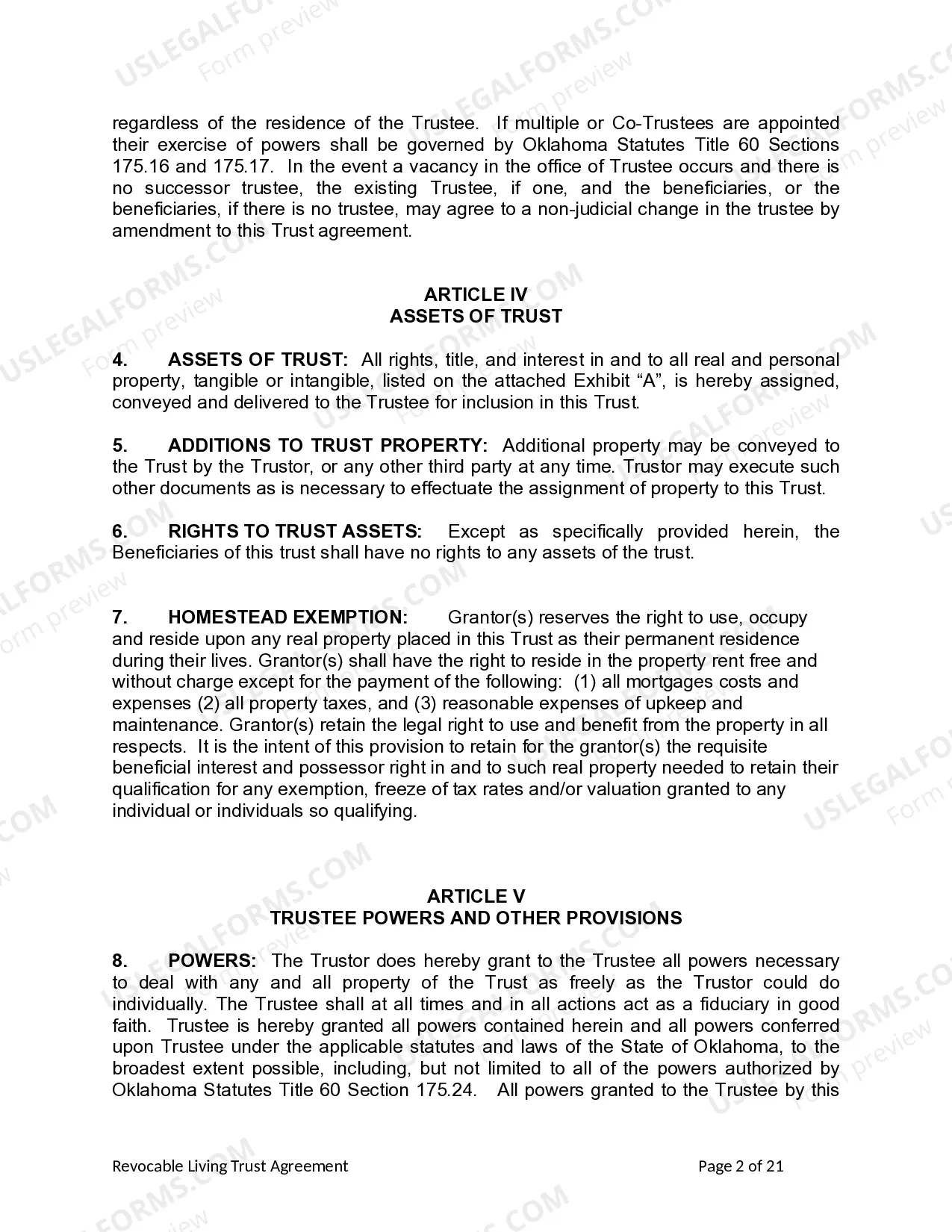 Preview Living Trust for Husband and Wife with Minor and or Adult Children