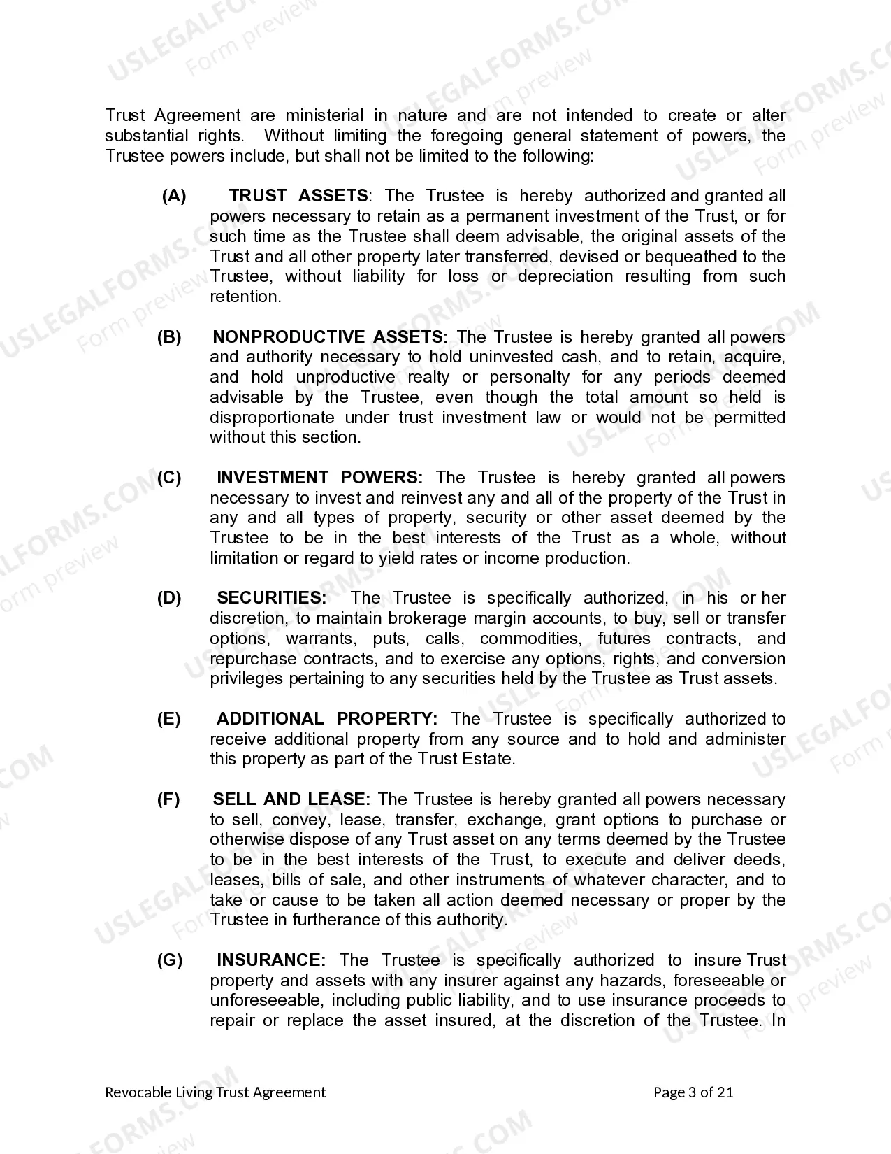 Preview Living Trust for Husband and Wife with Minor and or Adult Children