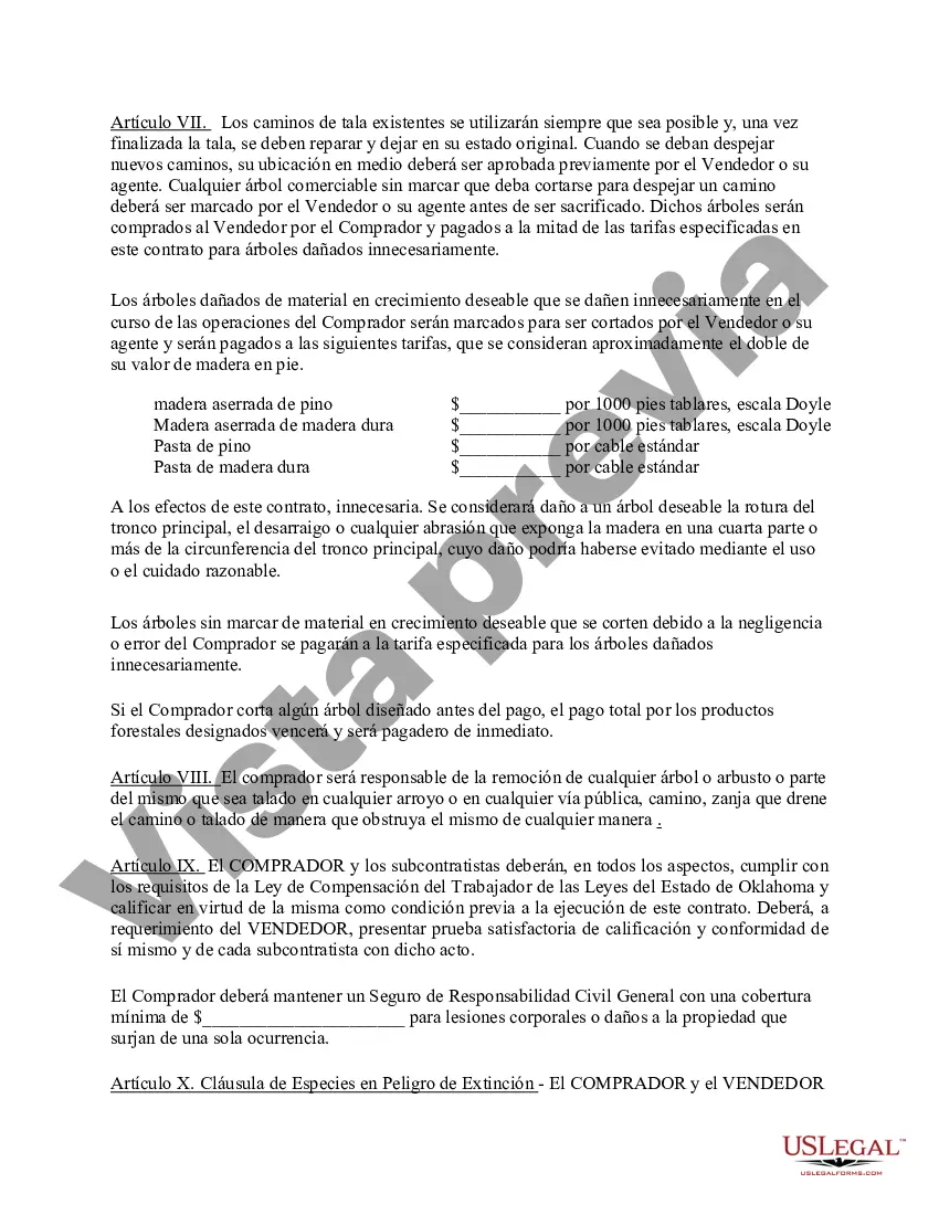 Preview Contrato de Venta de Productos Forestales - Madera