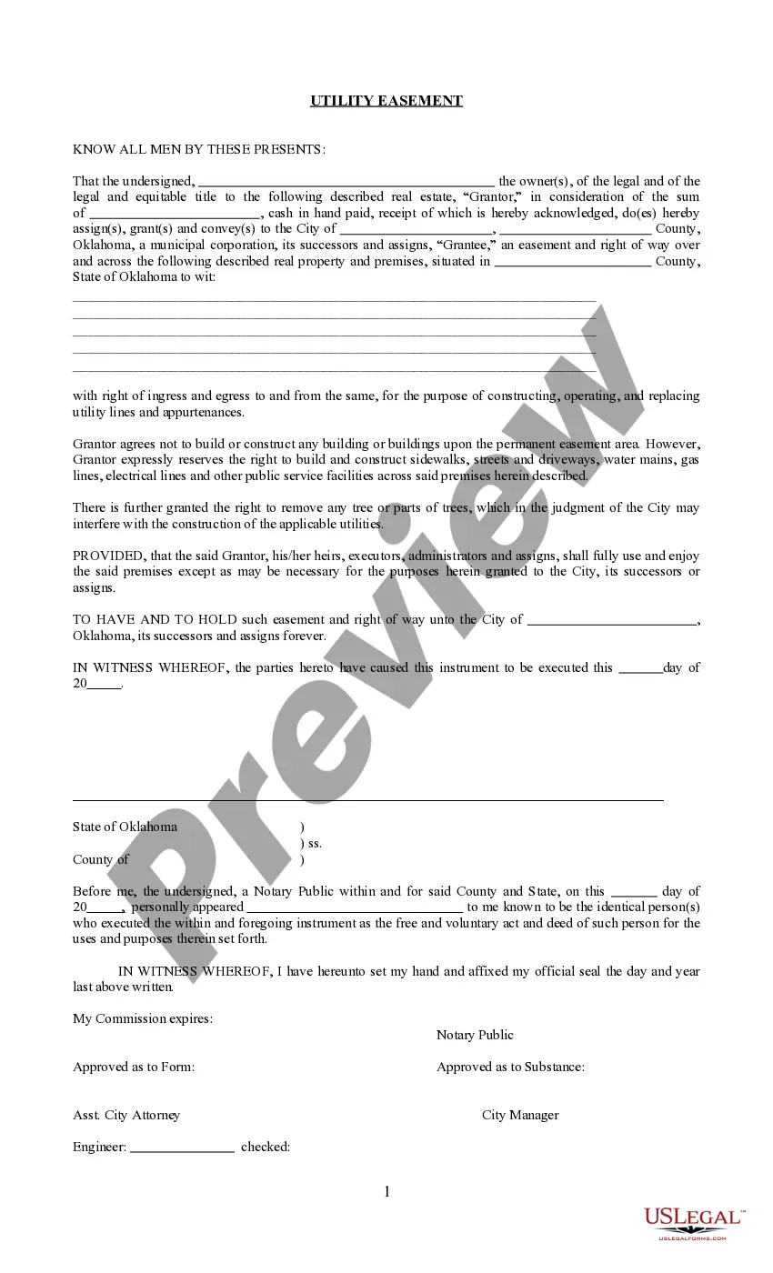 Get Utility Easement Preview Utility Easement