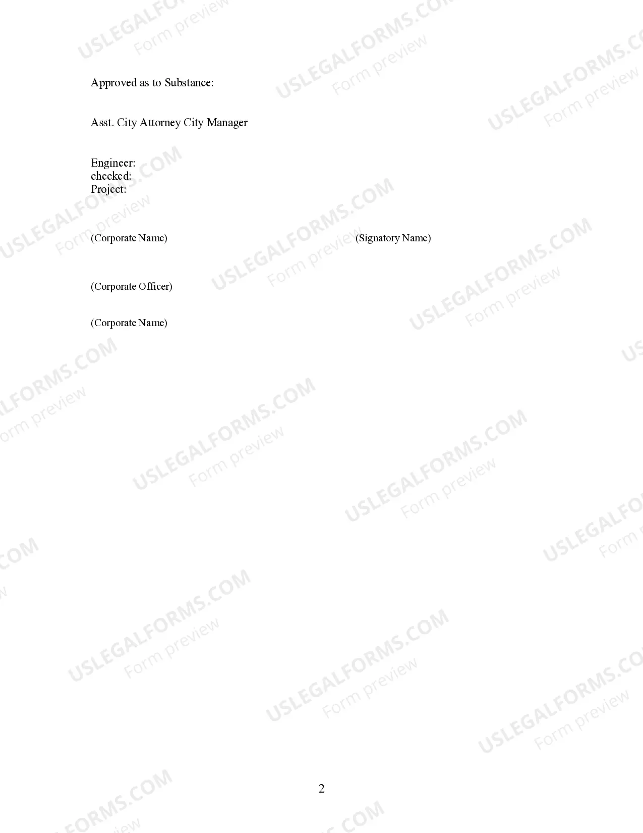 Preview Temporary Construction Easement Corporate or Partnership
