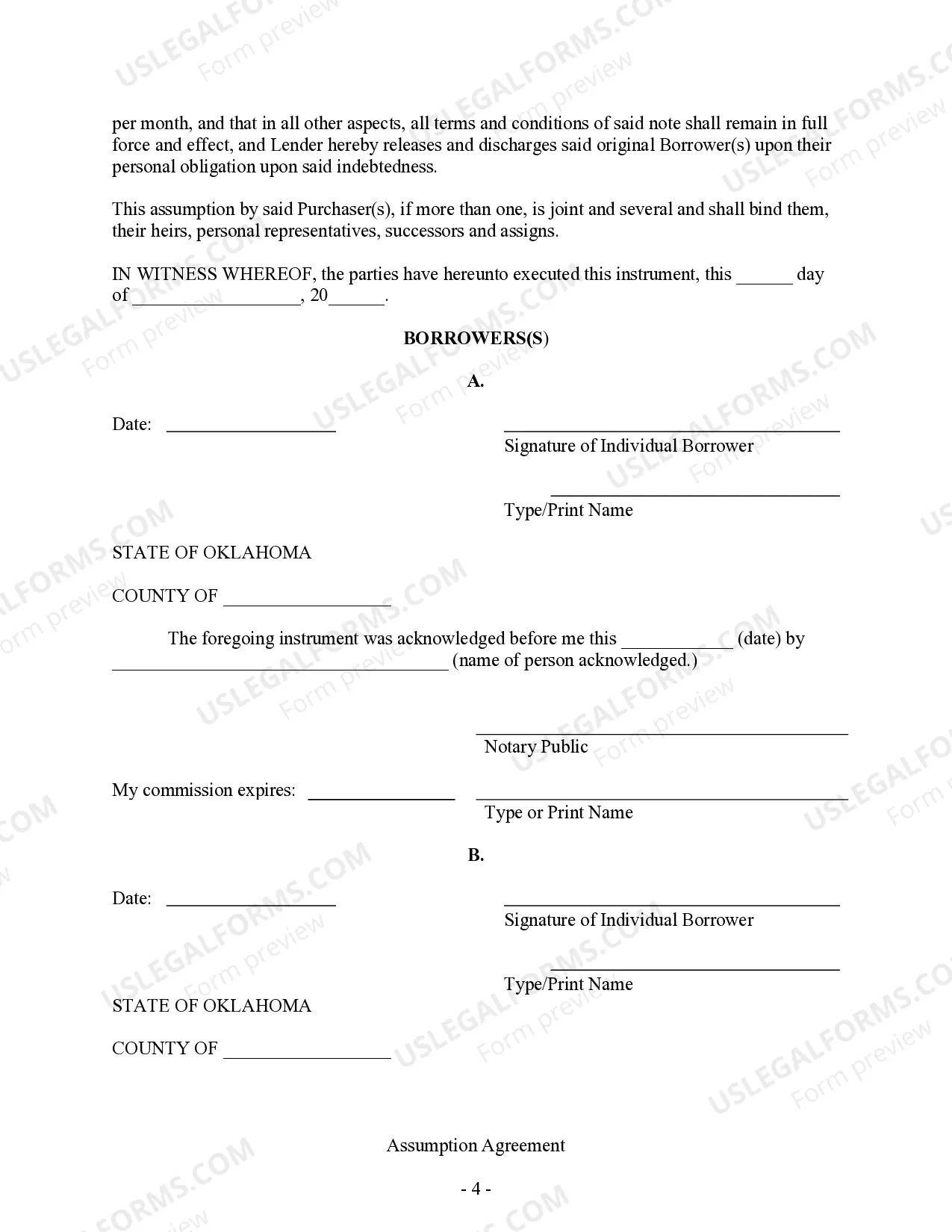 Preview Assumption Agreement of Mortgage and Release of Original Mortgagors