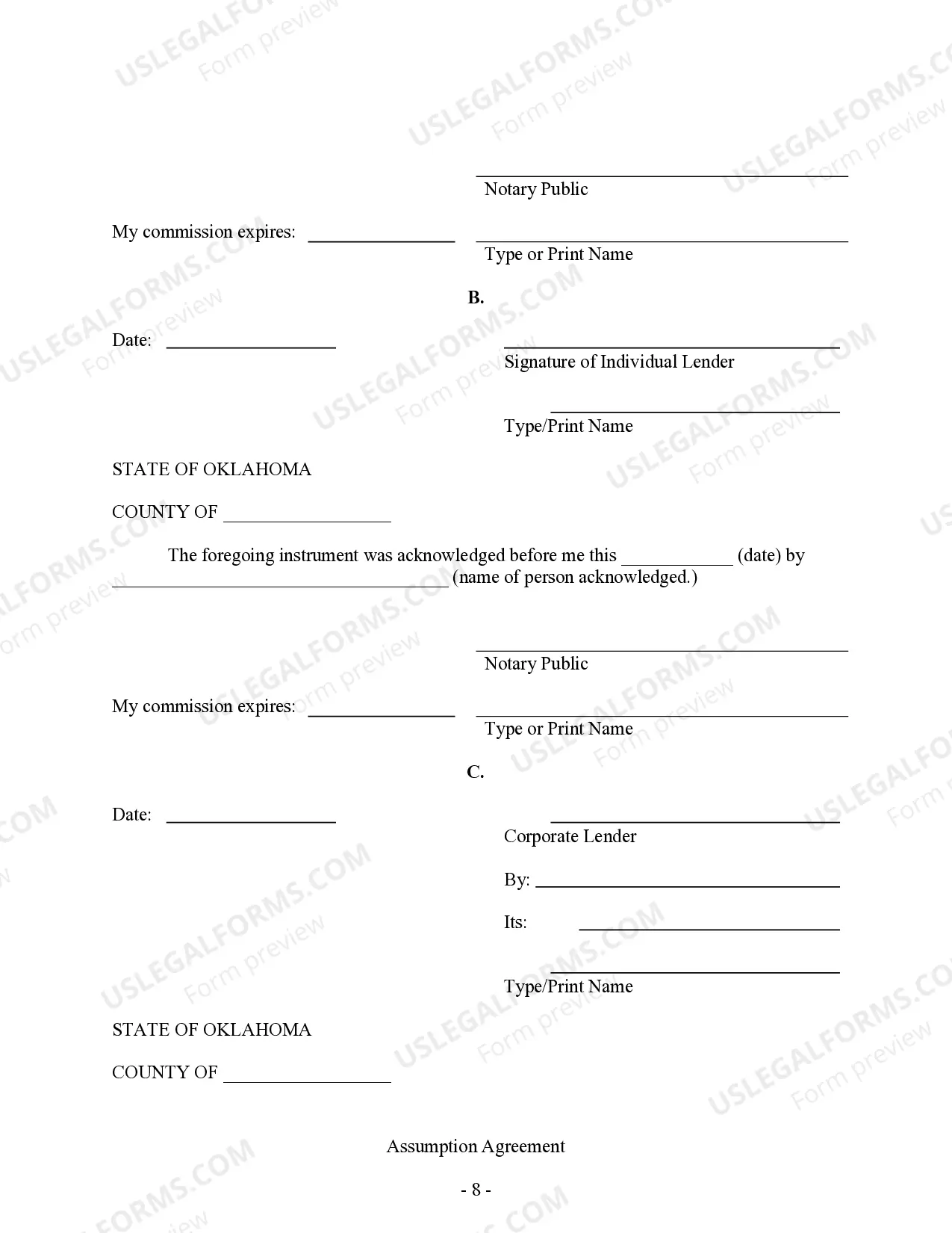 Preview Assumption Agreement of Mortgage and Release of Original Mortgagors