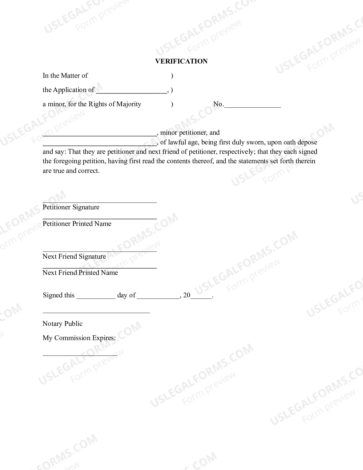 Preview Petition for Emancipation