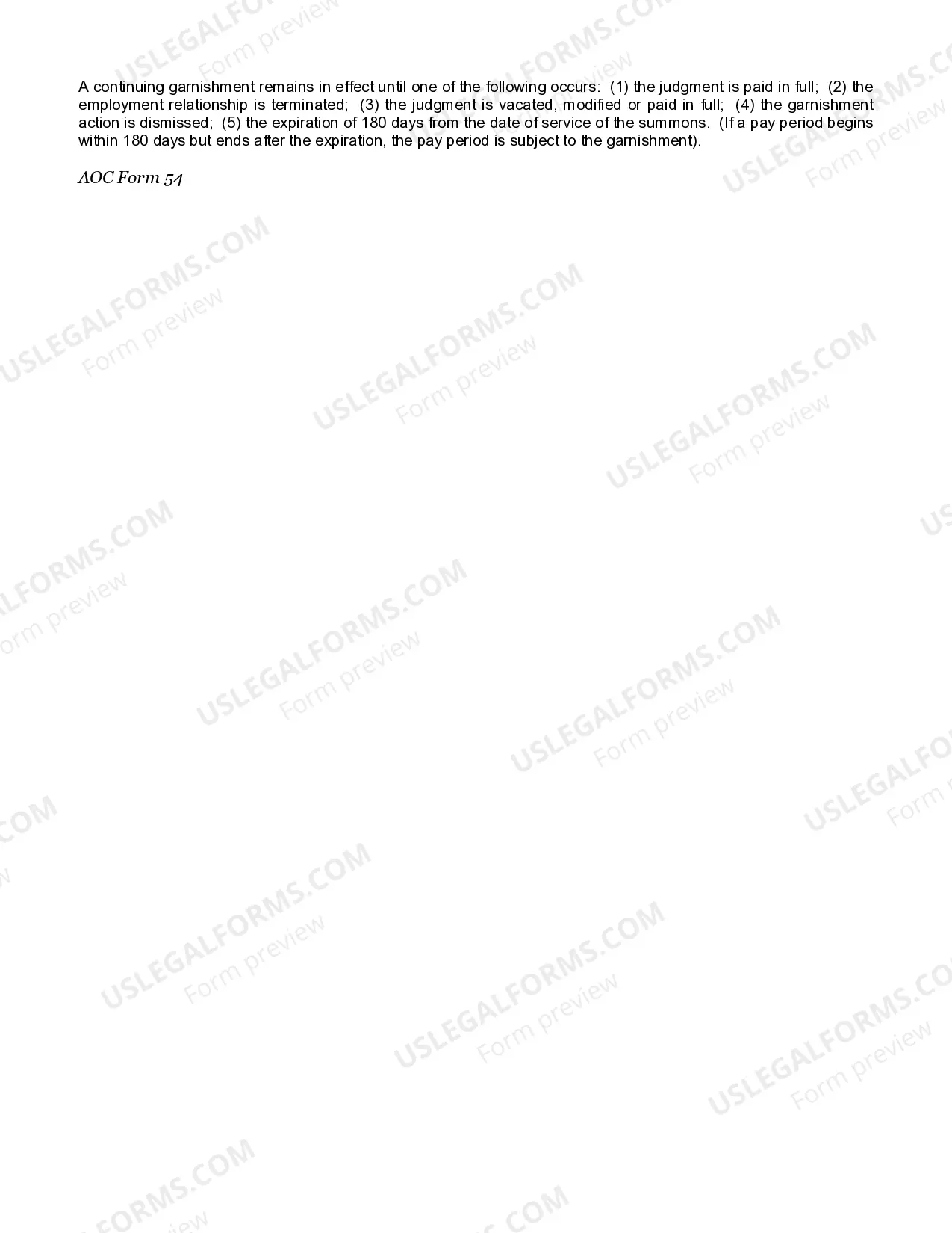 Preview Continuing Garnishee's Answer Affidavit