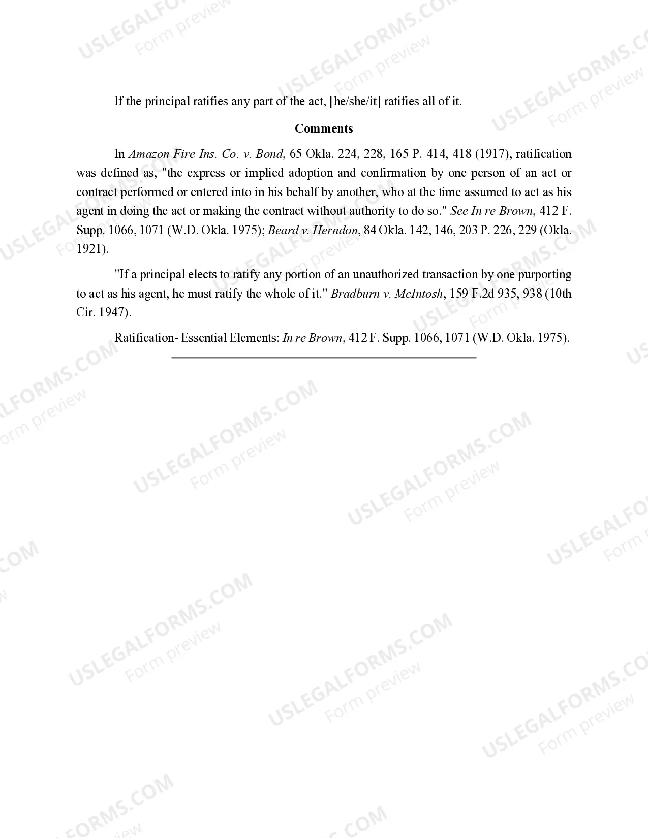 Preview RATIFICATION --- DEFINITION AND EFFECT