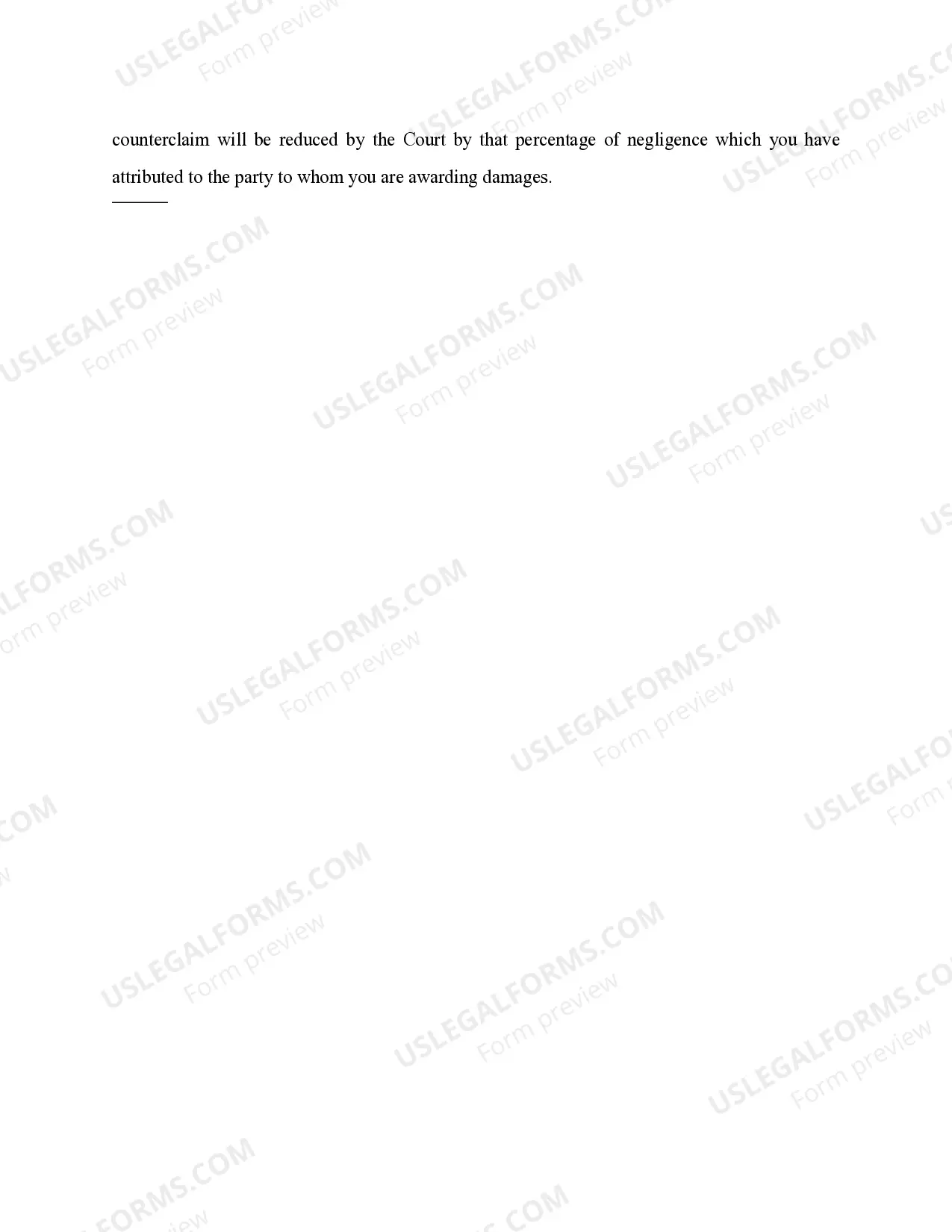 Preview White Verdict Form, Comparative, Counterclaim