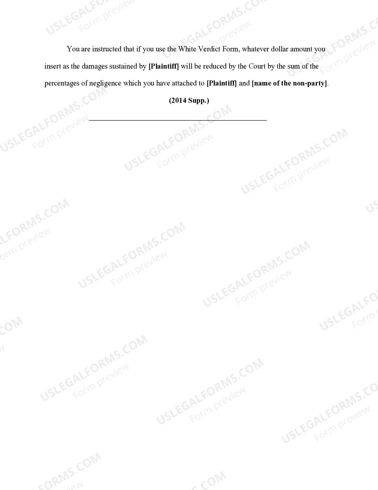 Preview White Verdict Form, Comparative, NON-Party