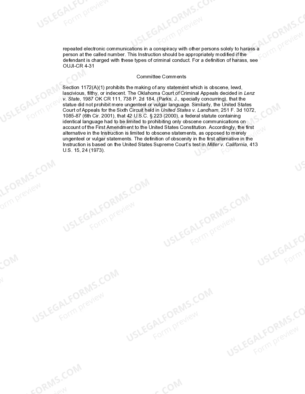 Preview Obscene, Threatening, Or Harassing Electronic Communications - Elements
