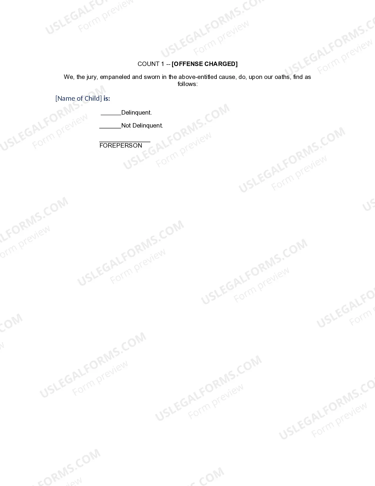 Preview Verdict Form