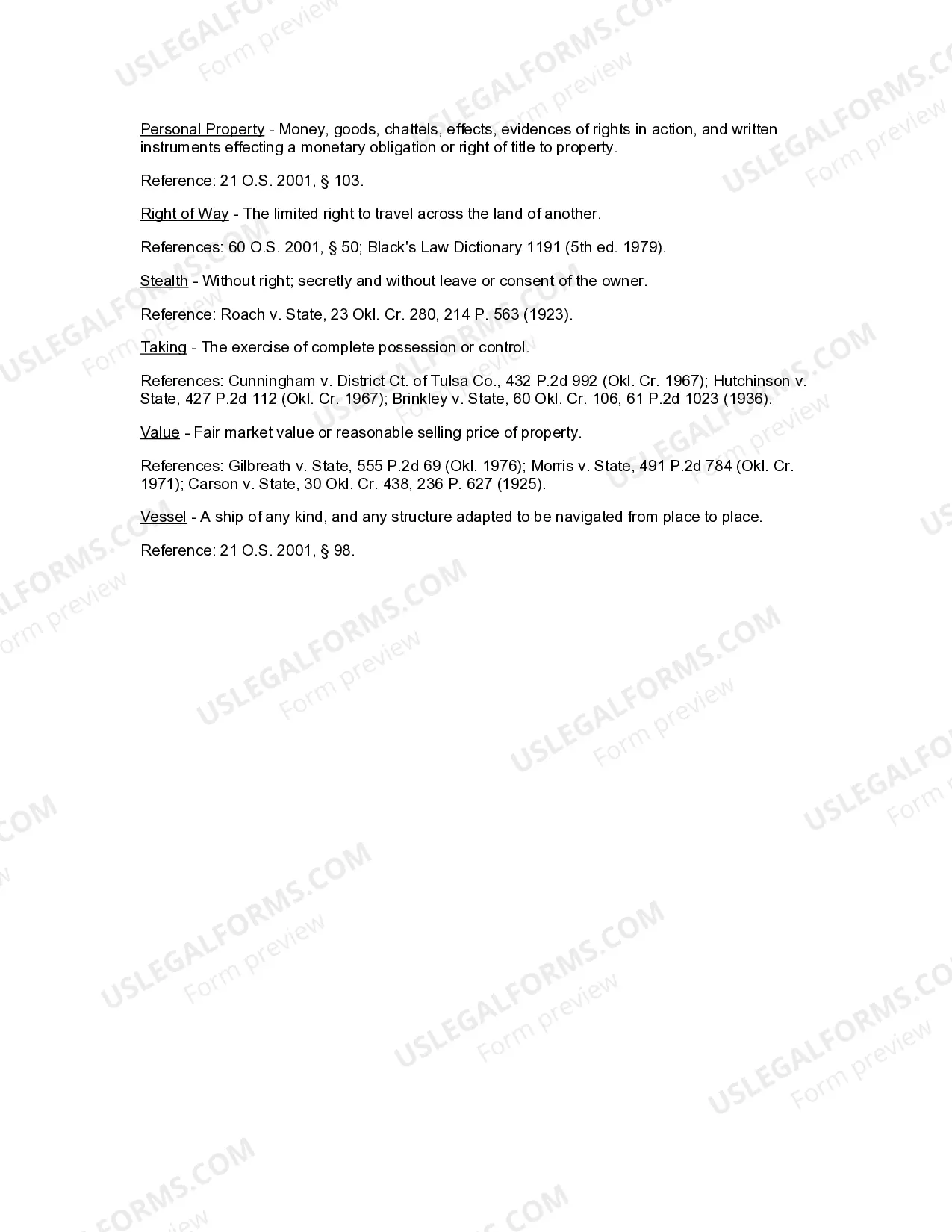Preview Larceny Definititions
