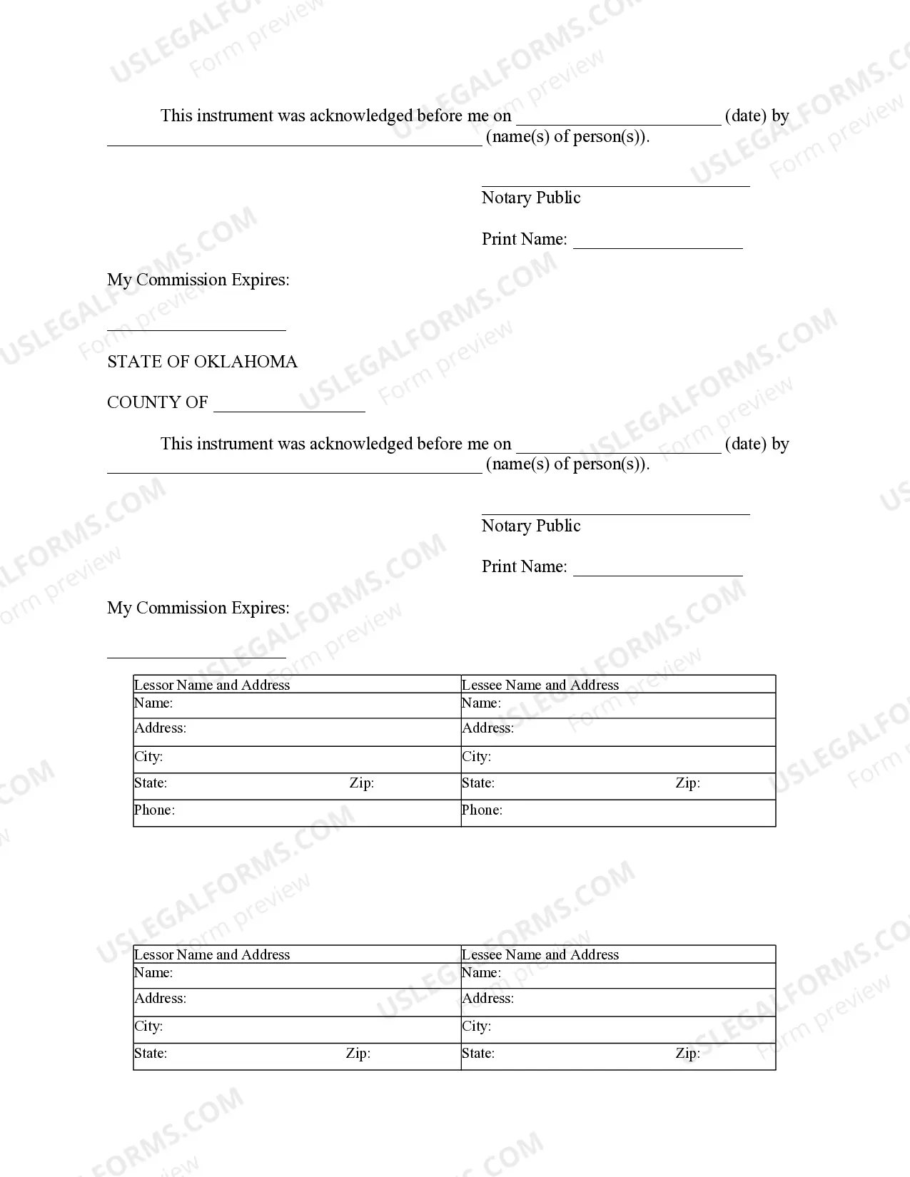 Preview Notice of Lease for Recording