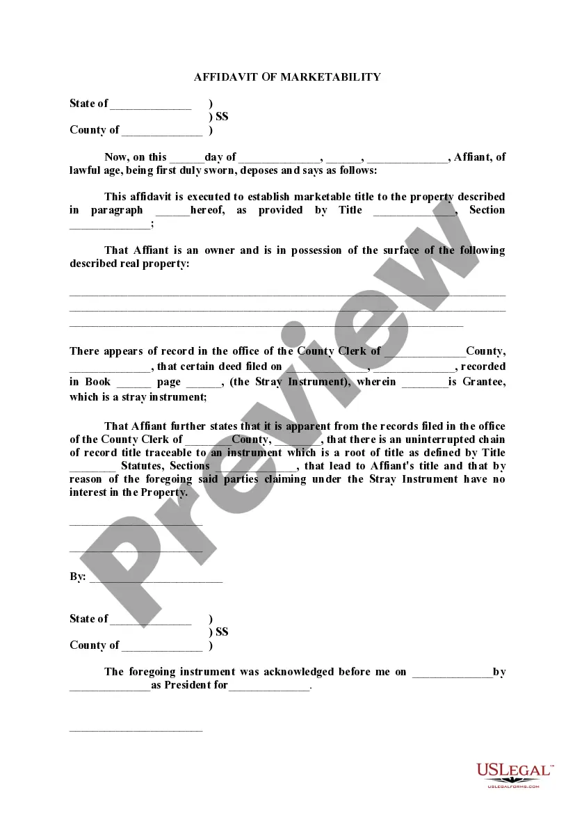 Preview Affidavit of Market Ability