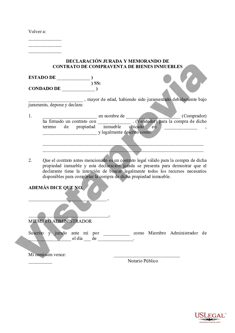 Preview Declaración Jurada y Memorándum de Real