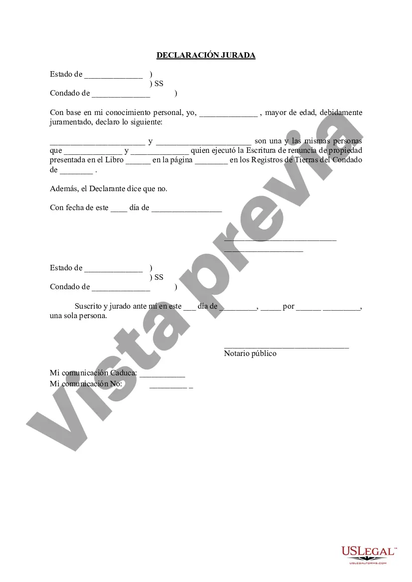 Preview Declaración jurada