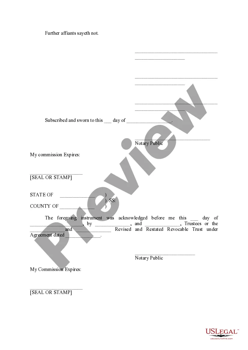 Preview Affidavit of Trustees