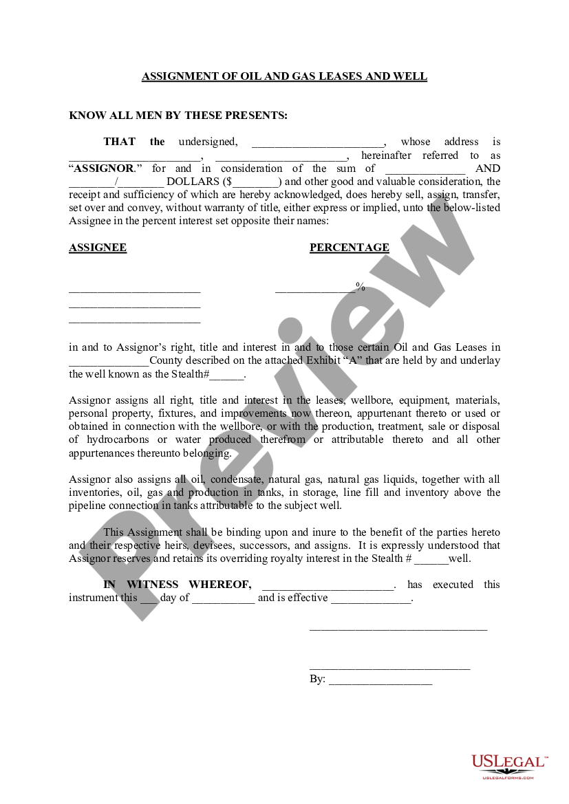 what is an assignment of oil and gas lease