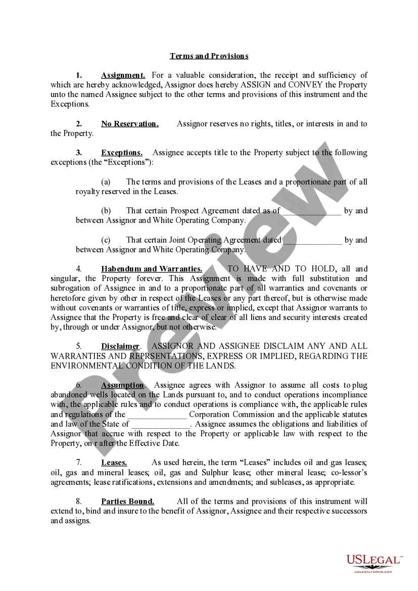 Get Assignment and Bill of Sale Preview Assignment and Bill of Sale