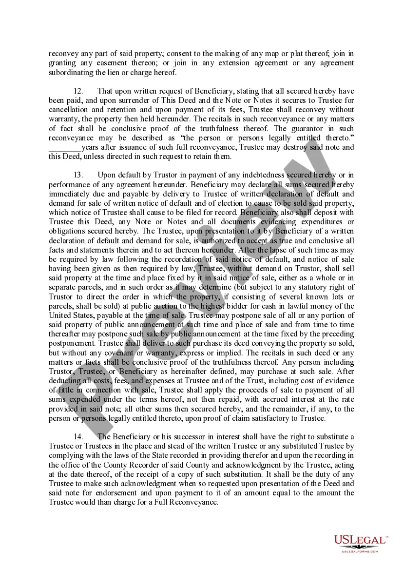 Preview Trust Deed and Note Securing Bail Bond