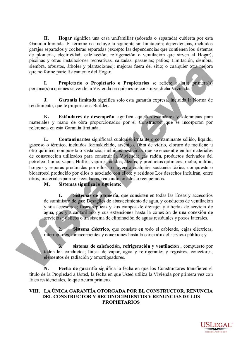 Preview Vivienda limitada de un año del constructor