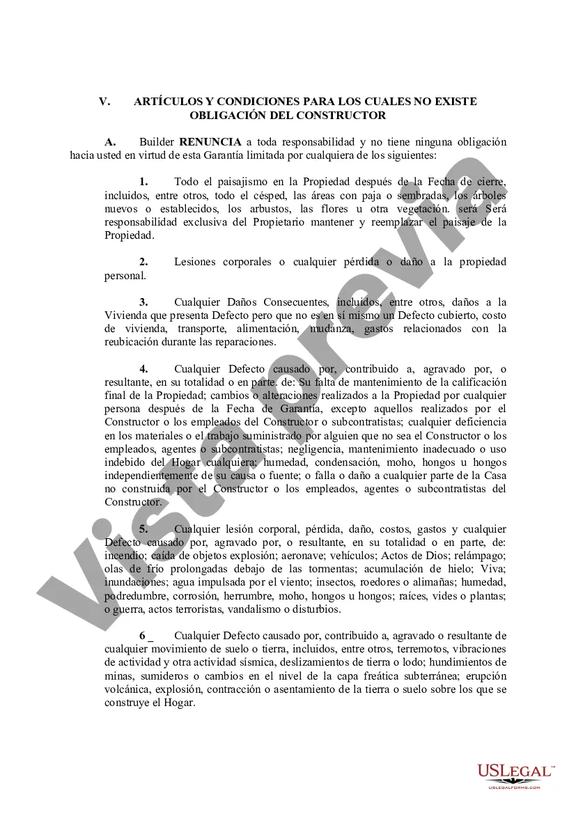 Preview Vivienda limitada de un año del constructor