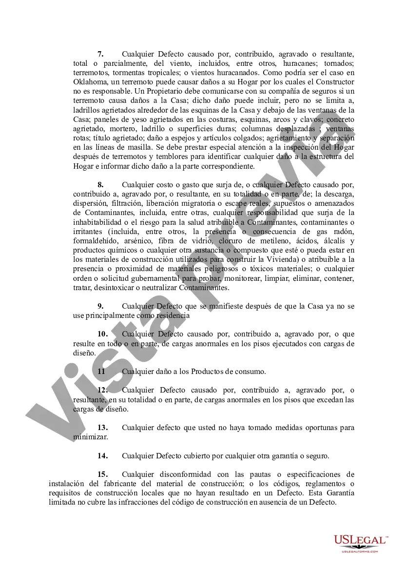 Preview Vivienda limitada de un año del constructor