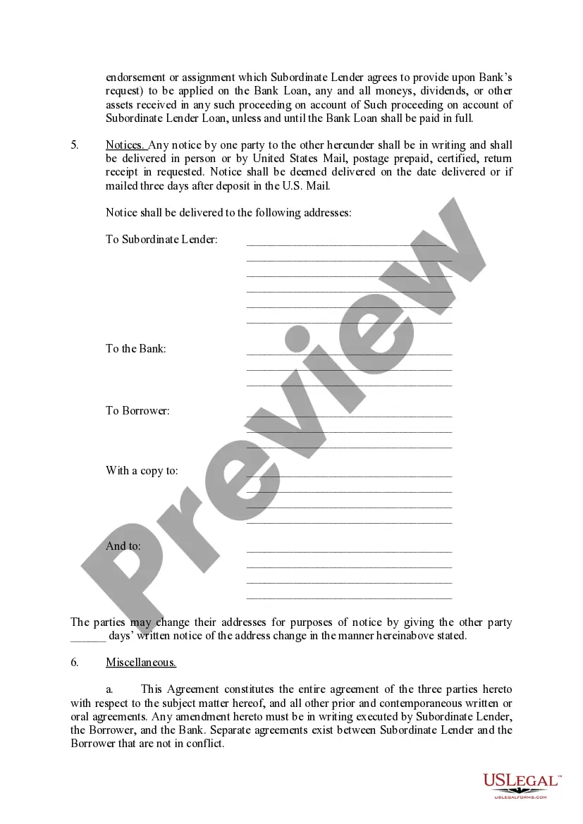 Preview Intercreditor and SubordinationAgreement