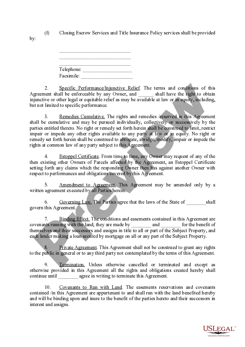 Preview Land Recapture Agreement