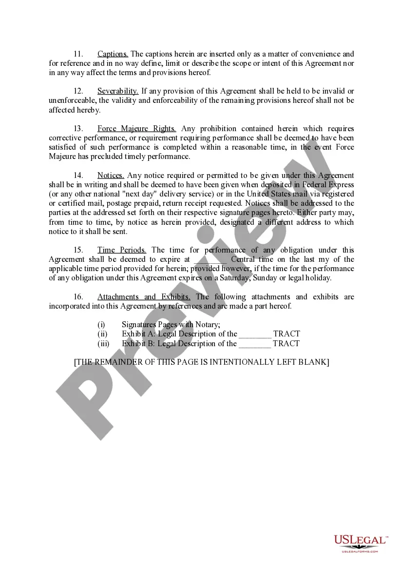 Preview Land Recapture Agreement