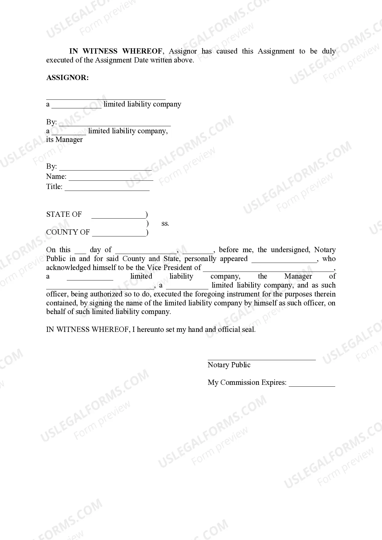 Preview Assignment and Assumption of Lease