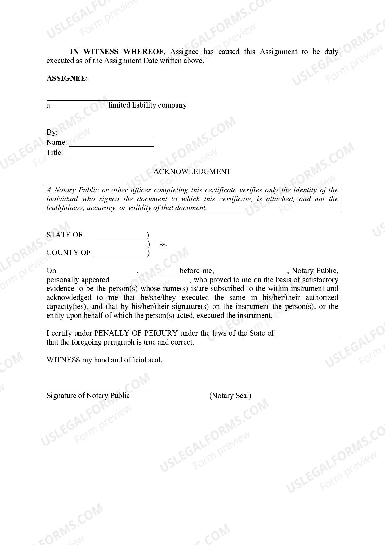 Preview Assignment and Assumption of Lease